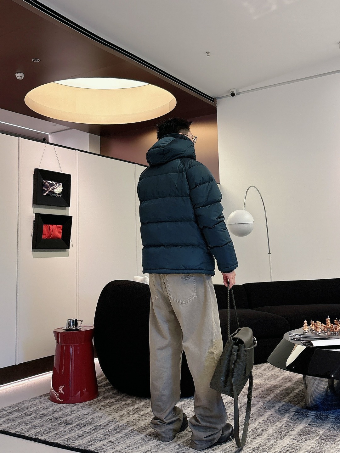 Prada Down Jacket Black Hooded L