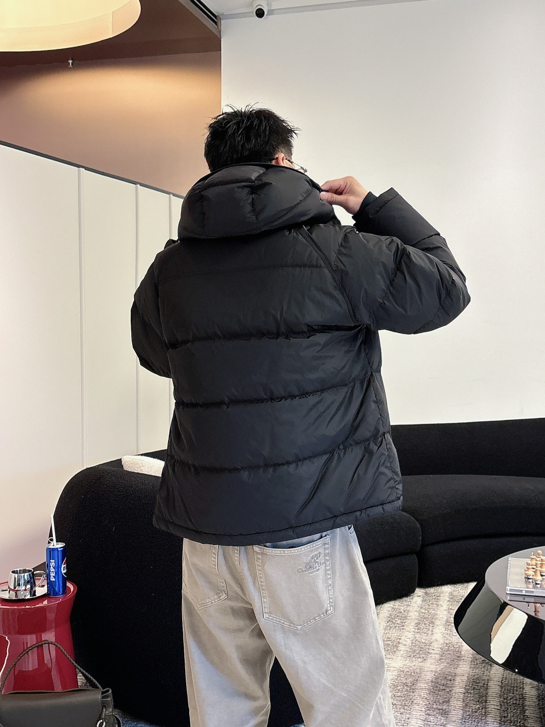 Prada Down Jacket Black Hooded L