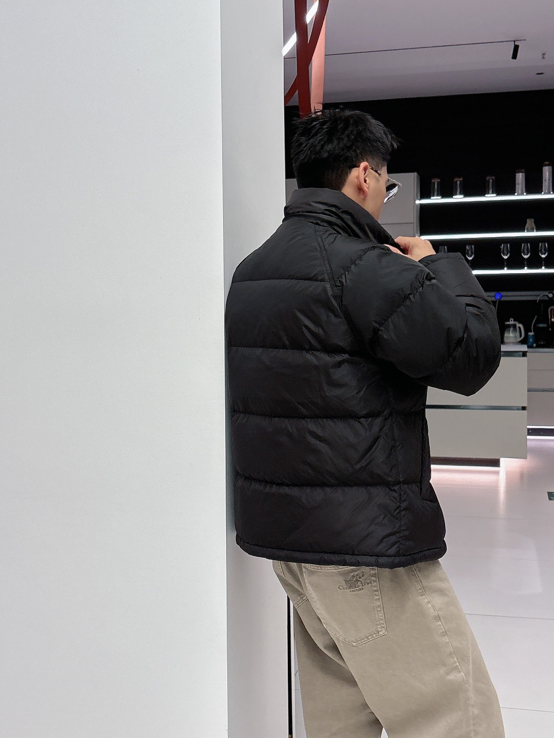 Prada Down Jacket Black Hooded L