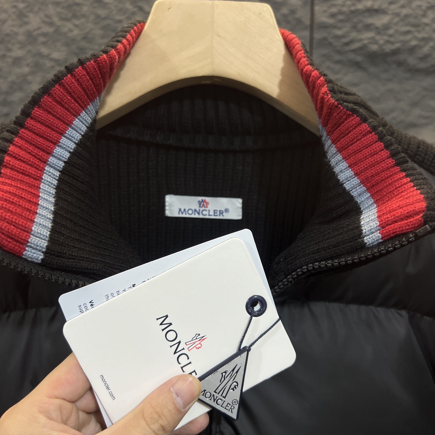 Moncler Down Jacket Knitted Black S-m-l-xl