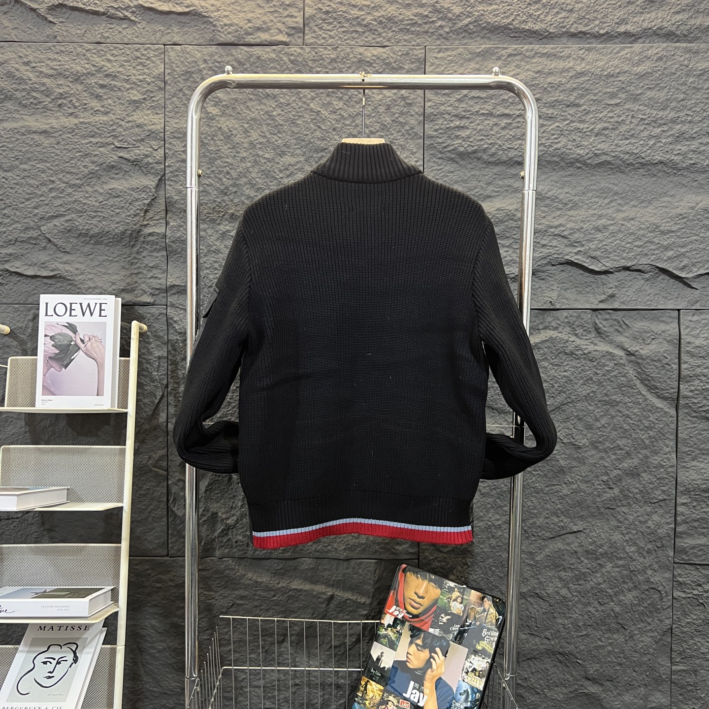 Moncler Down Jacket Knitted Black S-m-l-xl