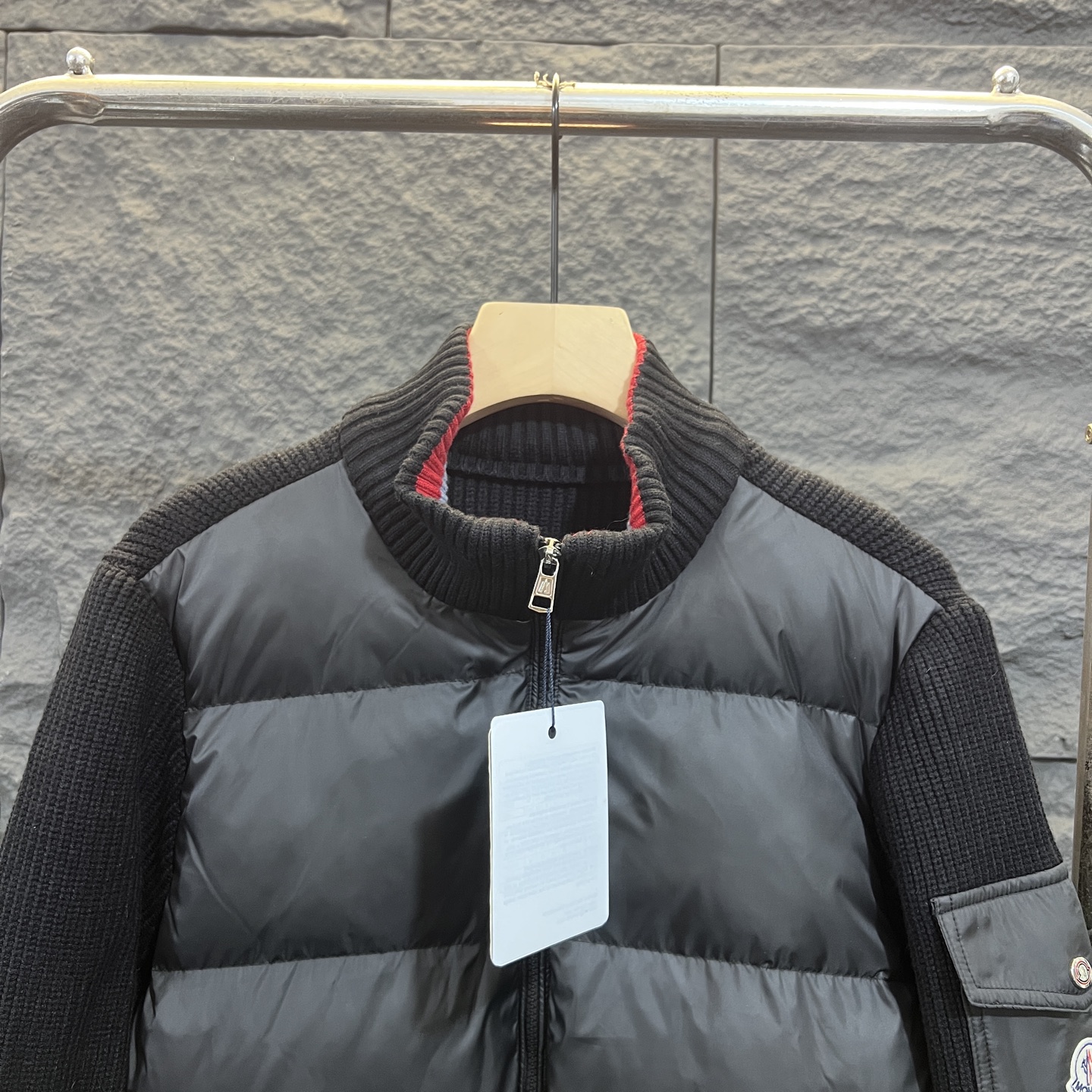 Moncler Down Jacket Knitted Black S-m-l-xl