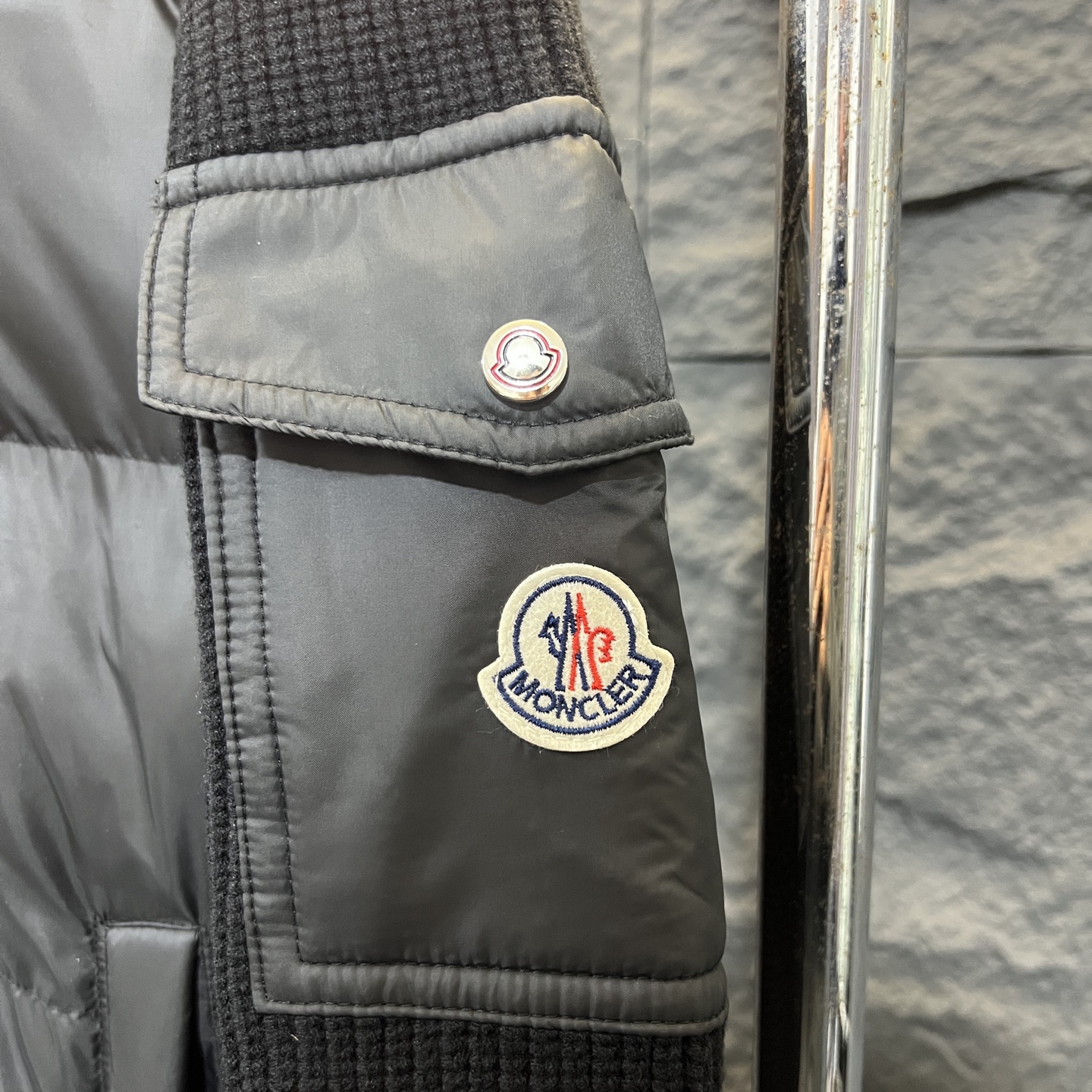 Moncler Down Jacket Knitted Black S-m-l-xl