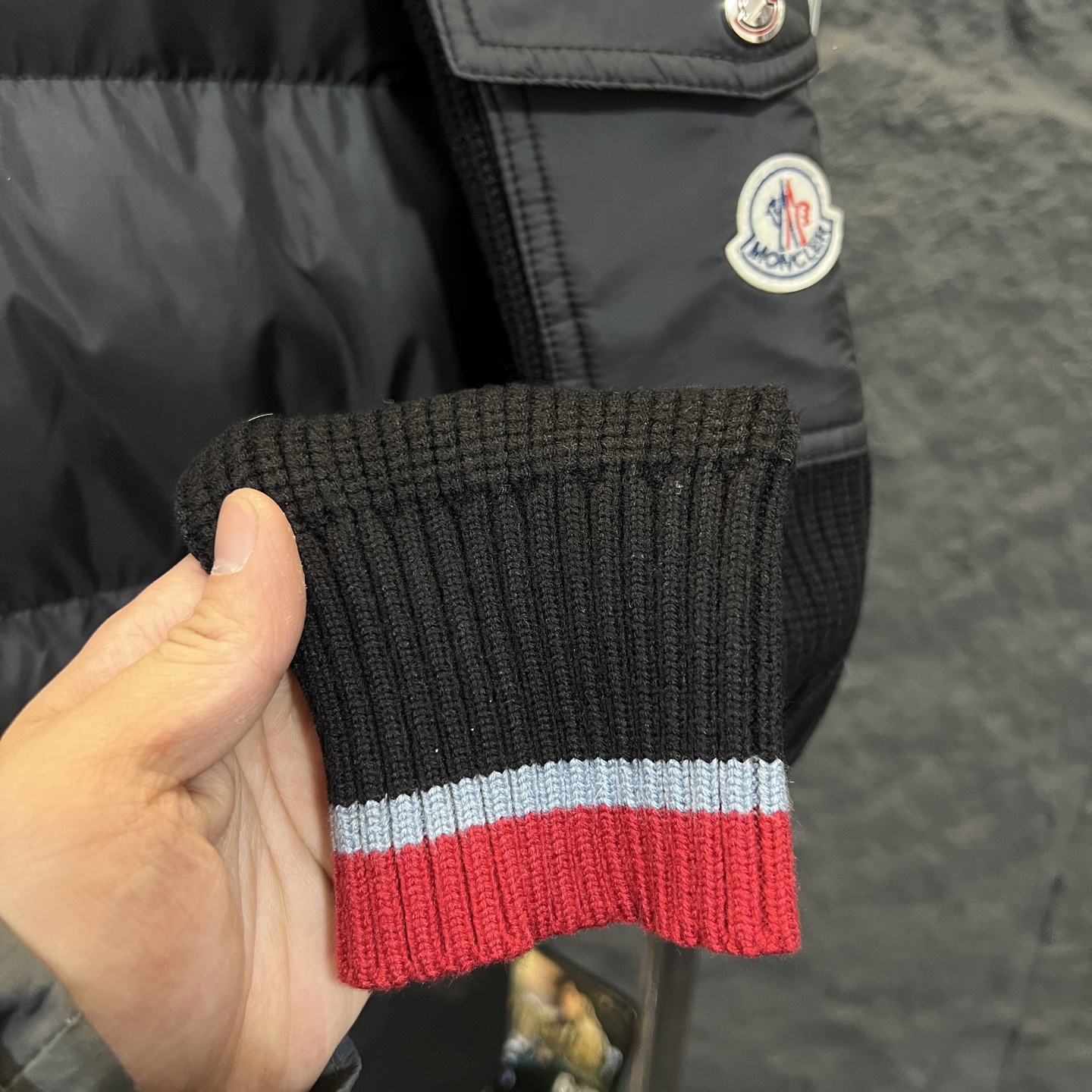 Moncler Down Jacket Knitted Black S-m-l-xl