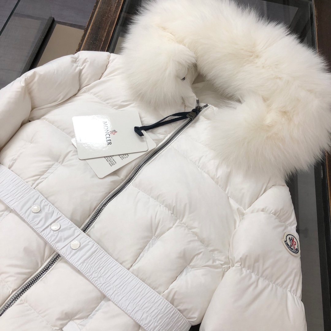 Moncler Female Down Jacket Wool Black Hooded M-l
