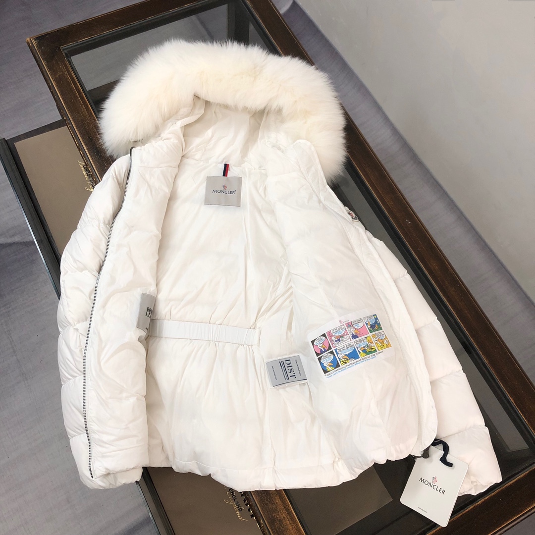 Moncler Female Down Jacket Wool Black Hooded M-l