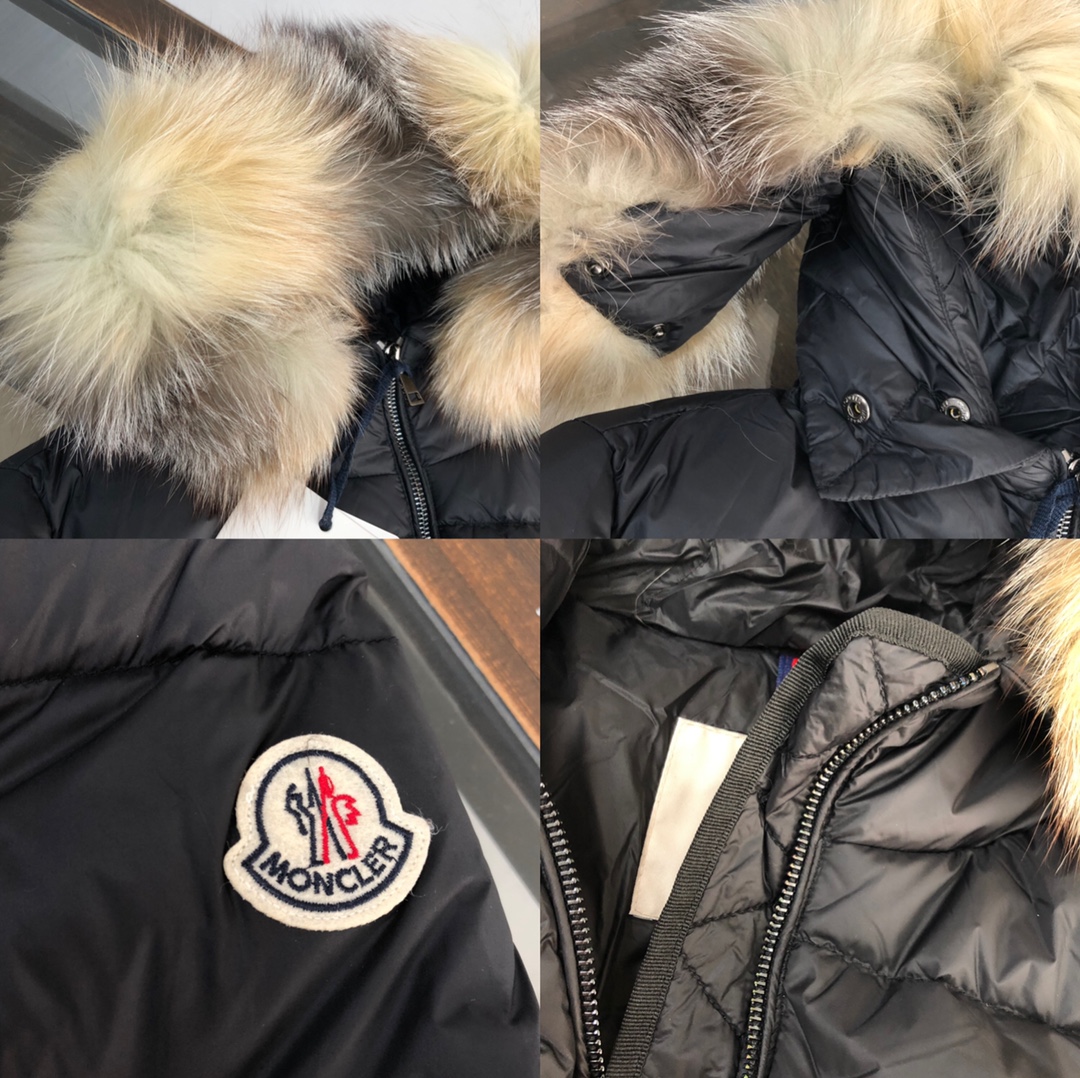 Moncler Female Down Jacket Black Hooded M-l