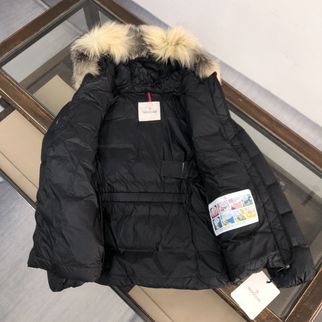 Moncler Female Down Jacket Black Hooded M-l