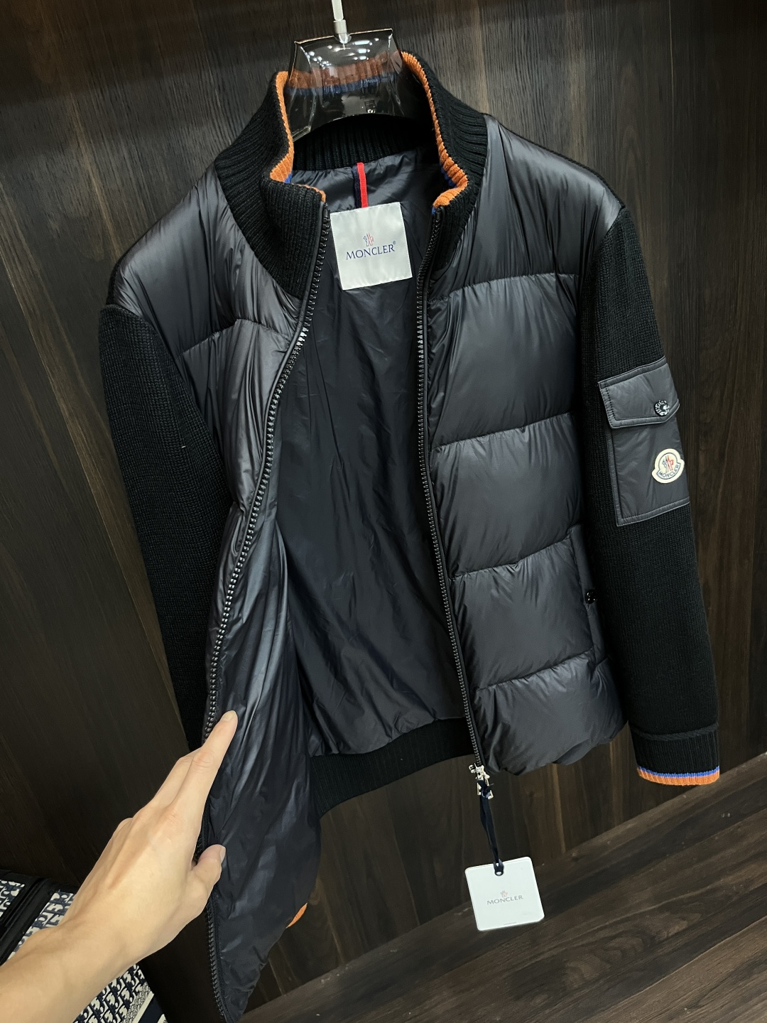 Moncler Male Down Jacket Wool Black Slim Fit M-l-xl