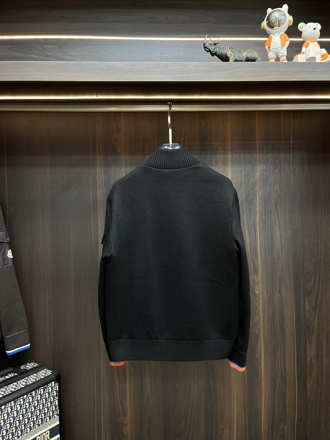Moncler Male Down Jacket Wool Black Slim Fit M-l-xl