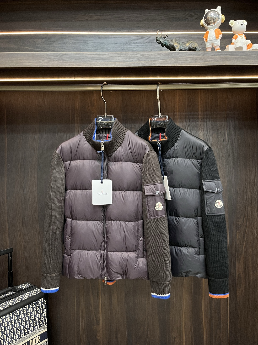 Moncler Male Down Jacket Wool Black Slim Fit M-l-xl
