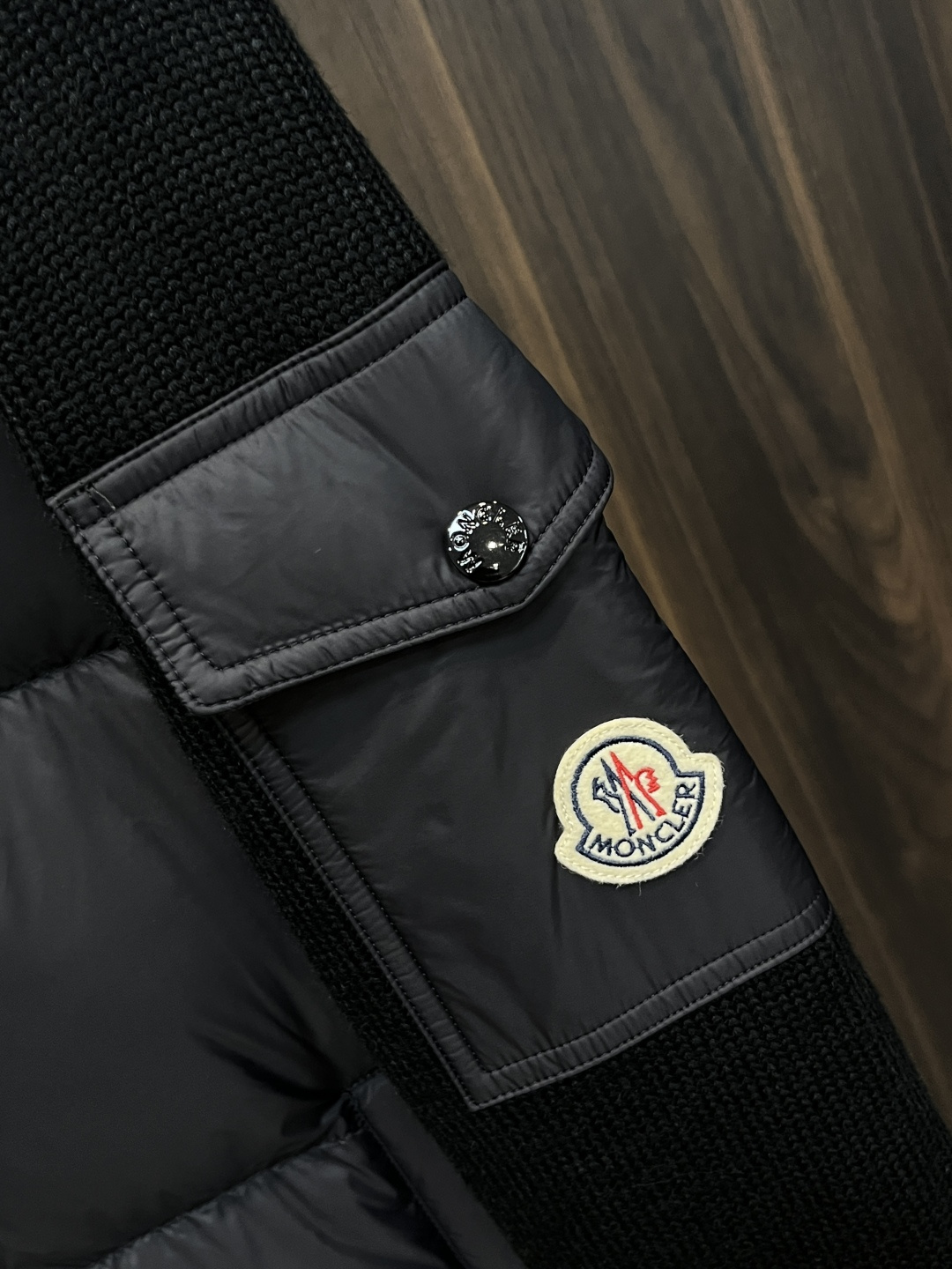 Moncler Male Down Jacket Wool Black Slim Fit M-l-xl
