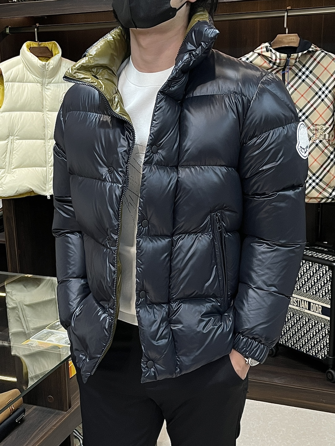 Moncler Male Down Jacket Goose Down Black Slim Fit M-l-xl