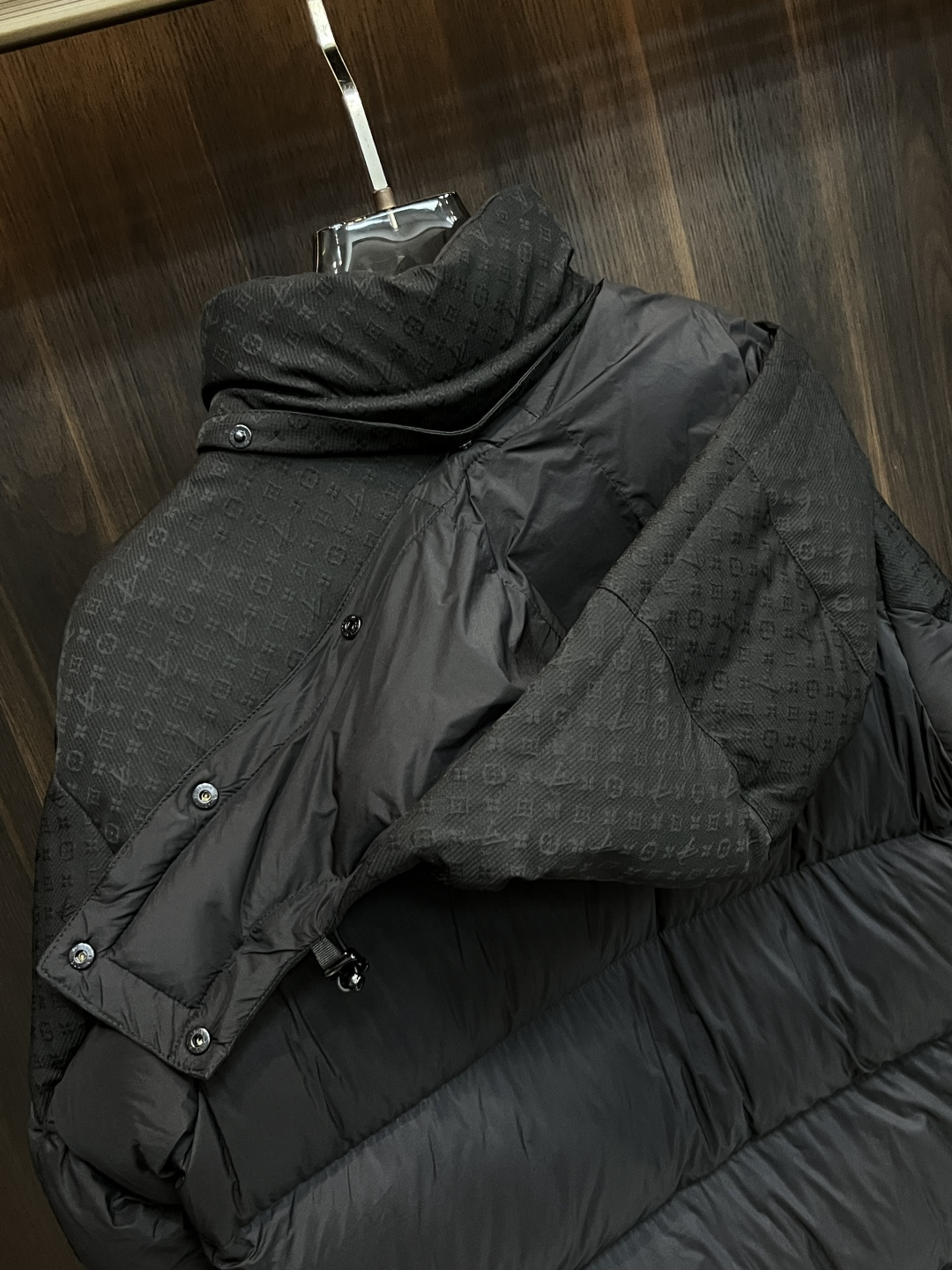 Louis Vuitton Male Down Jacket White Duck Down Black Hooded M-l-xxxl