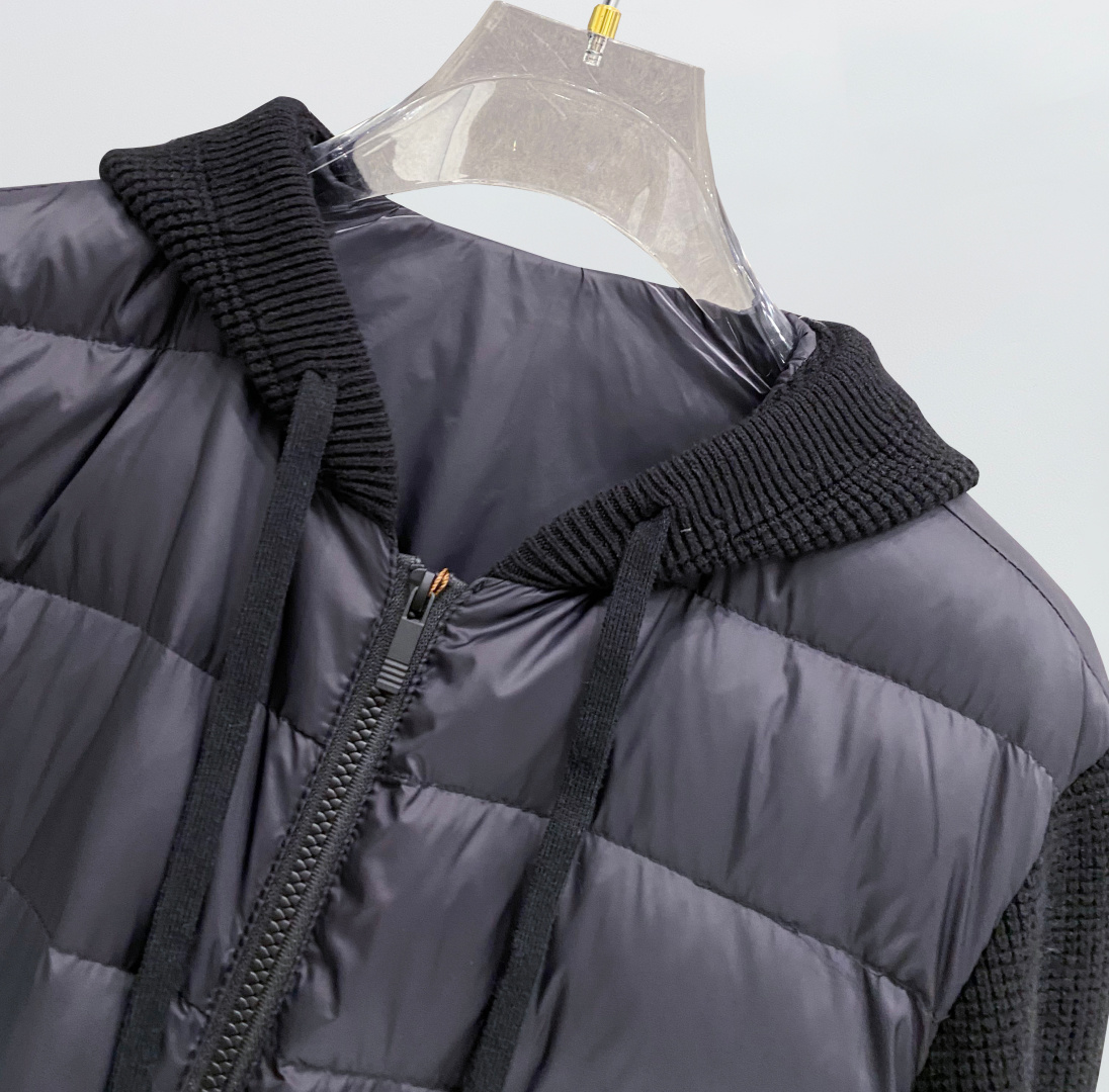 Thom Browne Female Down Jacket Knitted Slim Fit M-xl