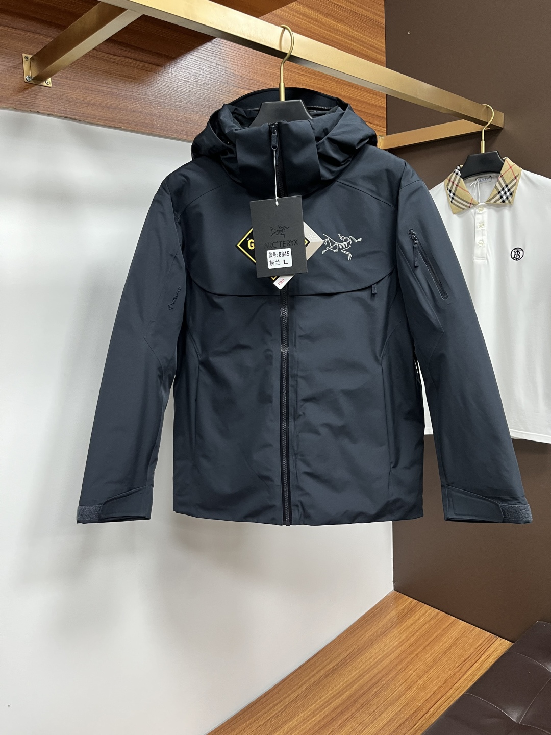 Arcteryx Couple Down Jacket White Duck Down Black Hooded S-m-l-xl