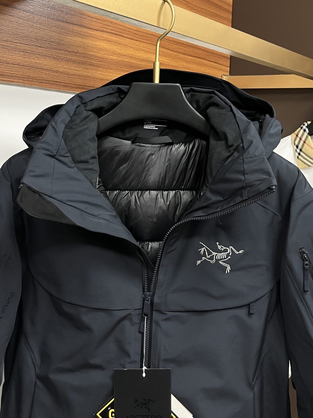 Arcteryx Couple Down Jacket White Duck Down Black Hooded S-m-l-xl