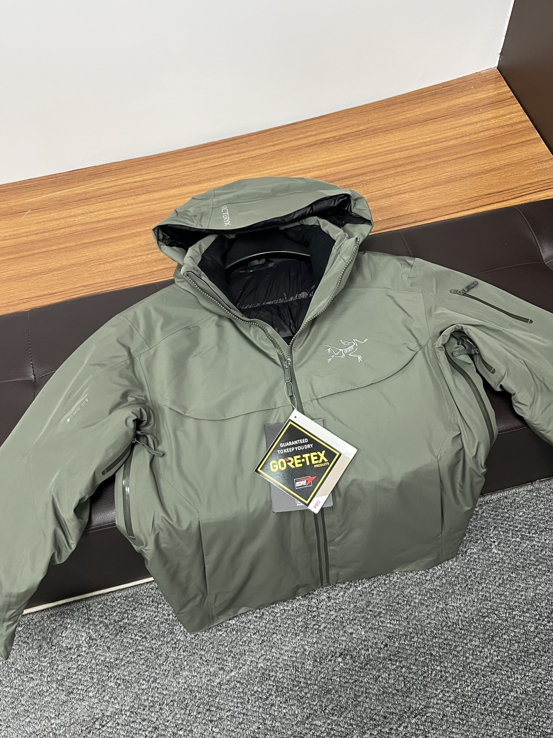 Arcteryx Couple Down Jacket White Duck Down Black Hooded S-m-l-xl