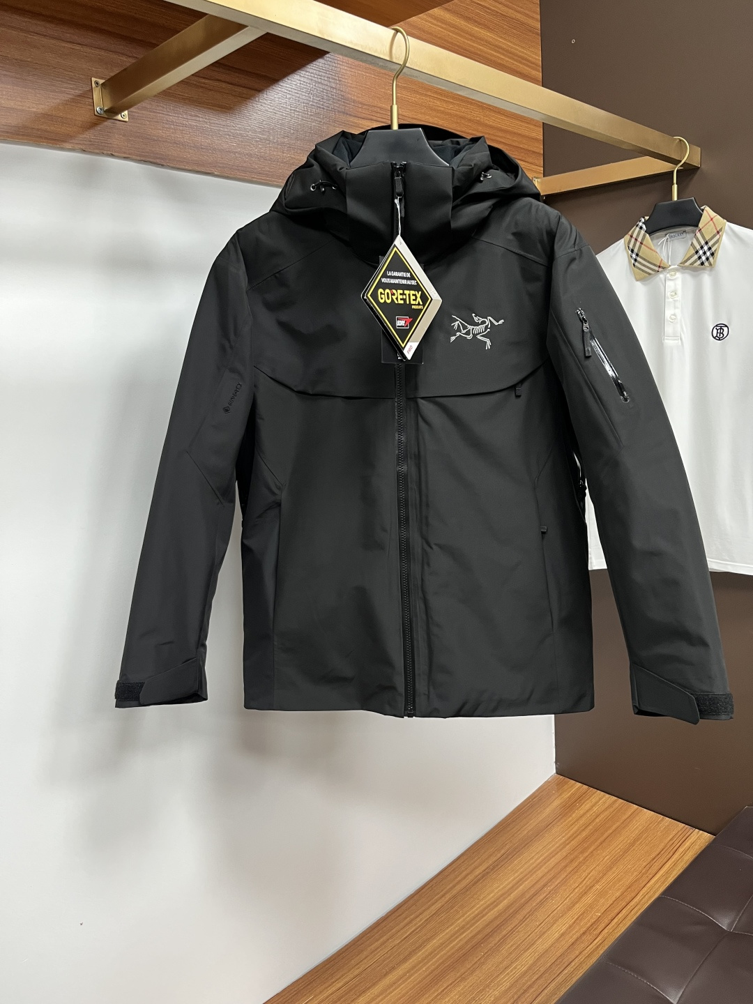 Arcteryx Couple Down Jacket White Duck Down Black Hooded S-m-l-xl