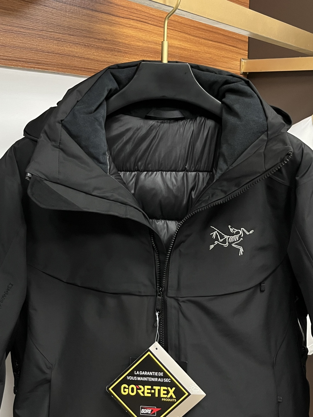 Arcteryx Couple Down Jacket White Duck Down Black Hooded S-m-l-xl
