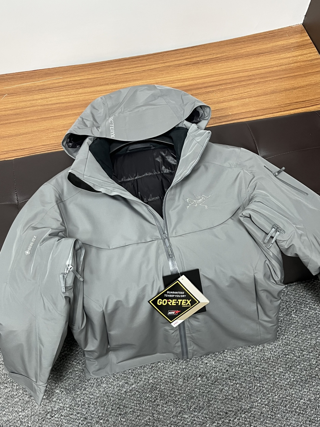 Arcteryx Couple Down Jacket White Duck Down Black Hooded S-m-l-xl