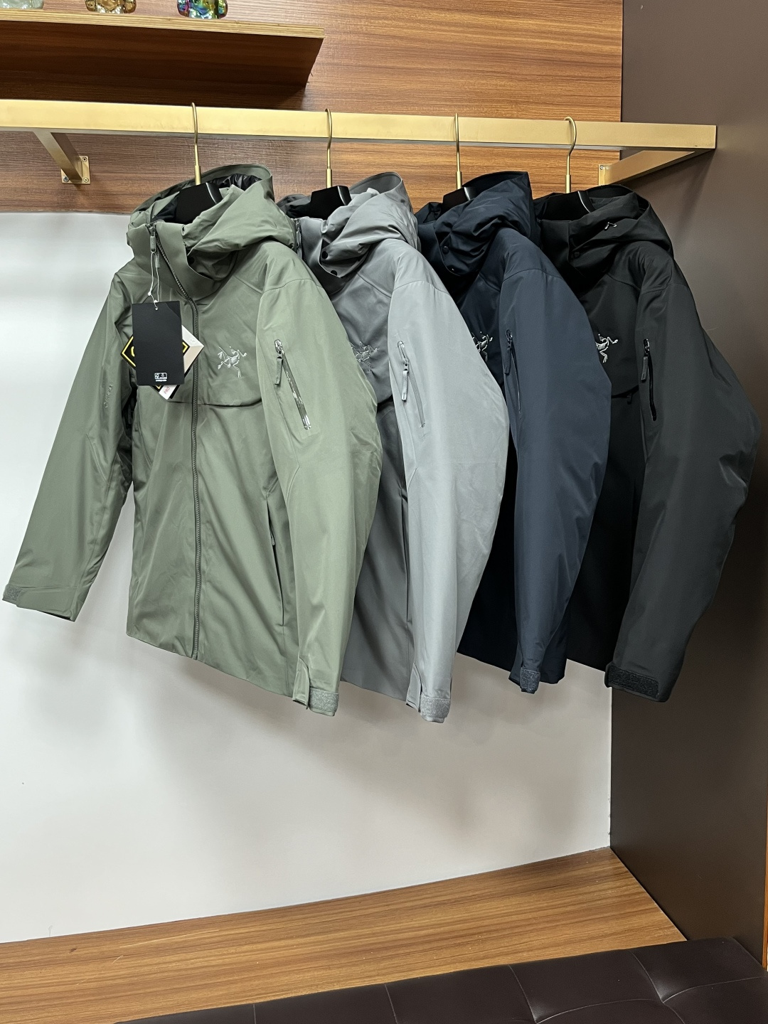 Arcteryx Couple Down Jacket White Duck Down Black Hooded S-m-l-xl