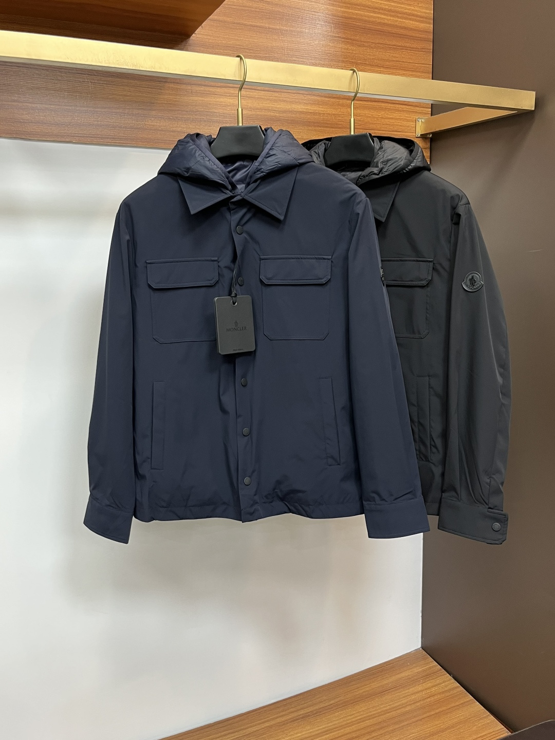 Moncler Male Down Jacket White Duck Down Slim Fit M-l