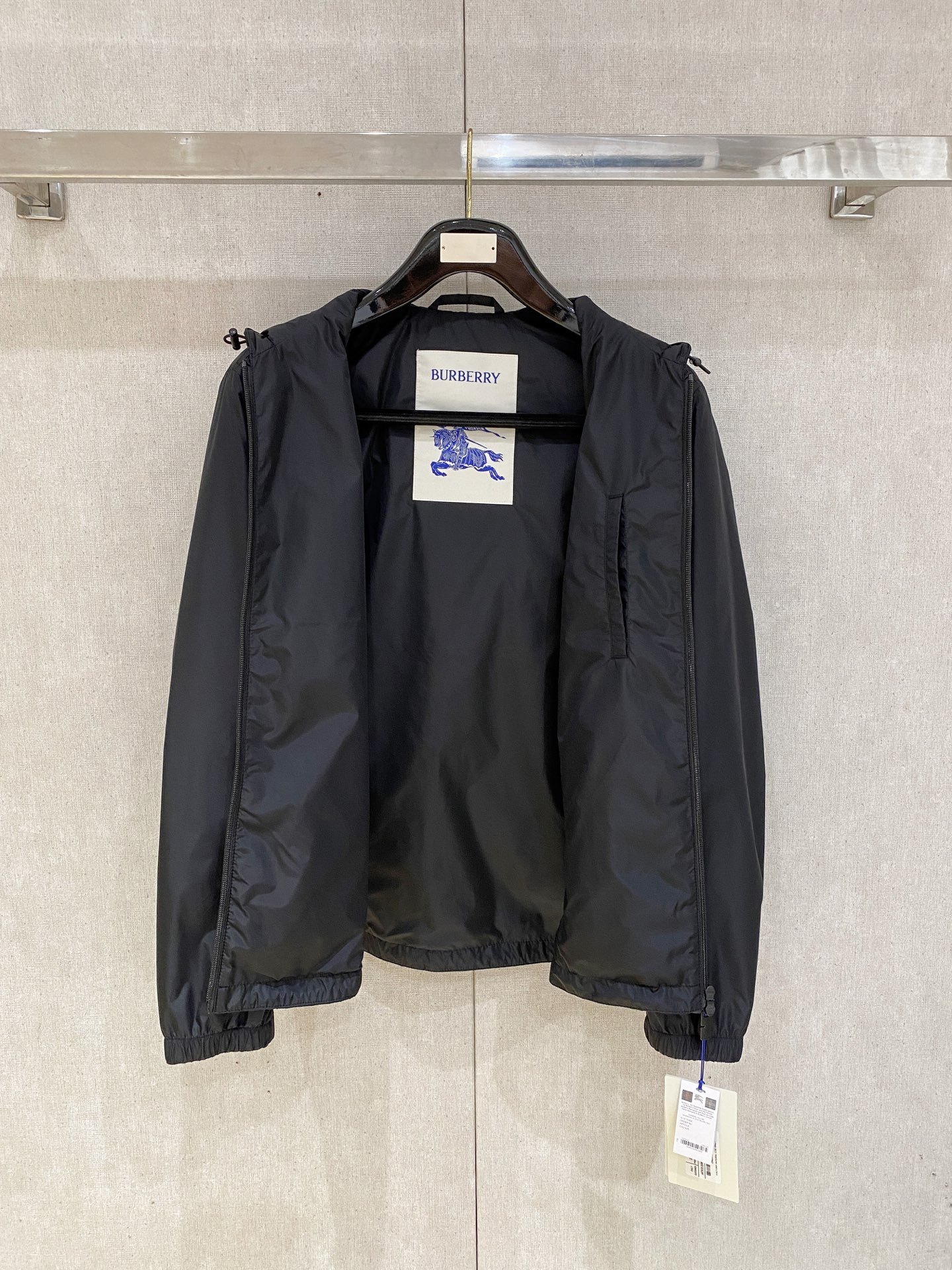 Burberry Jacket Cotton Black Hooded S-m-xxxl