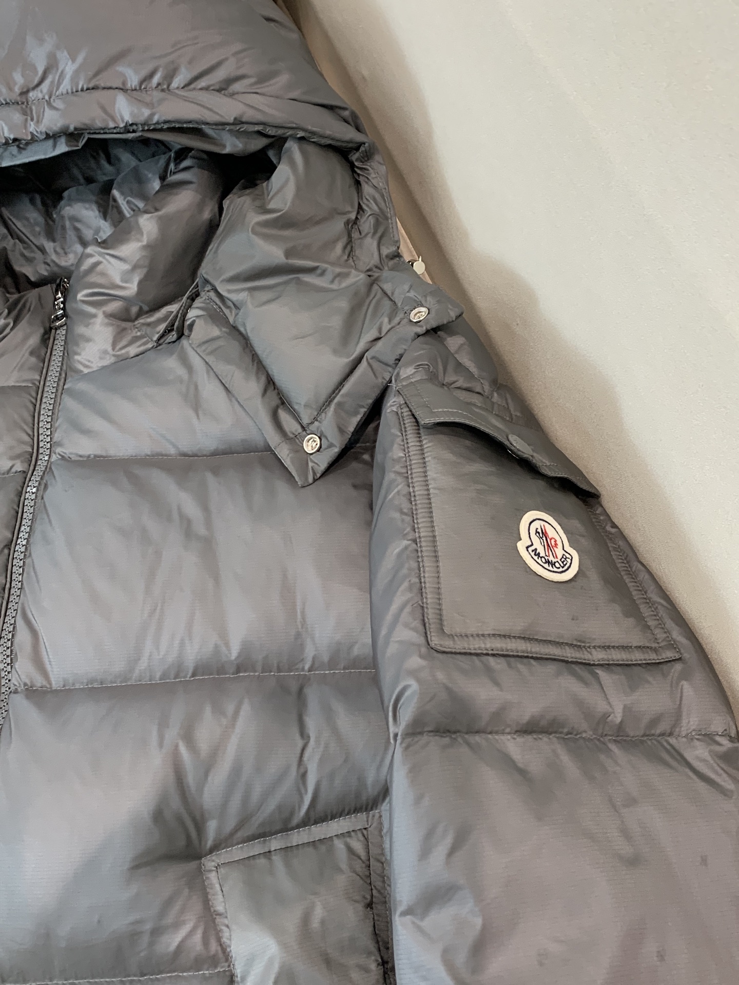 Moncler Male Down Jacket White Duck Down Black Hooded S-m-l