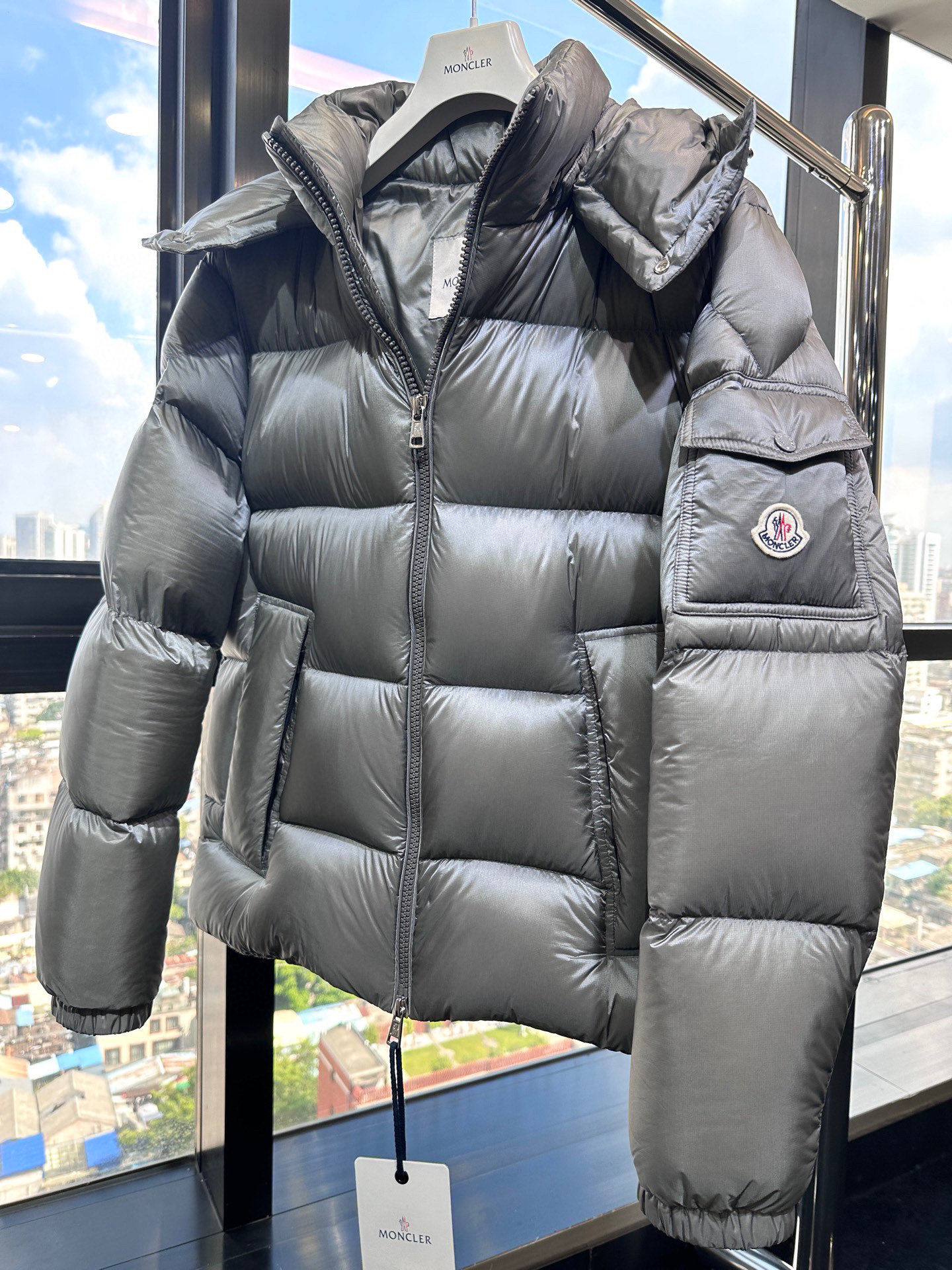 Moncler Couple Down Jacket White Duck Down Black M-xxxl
