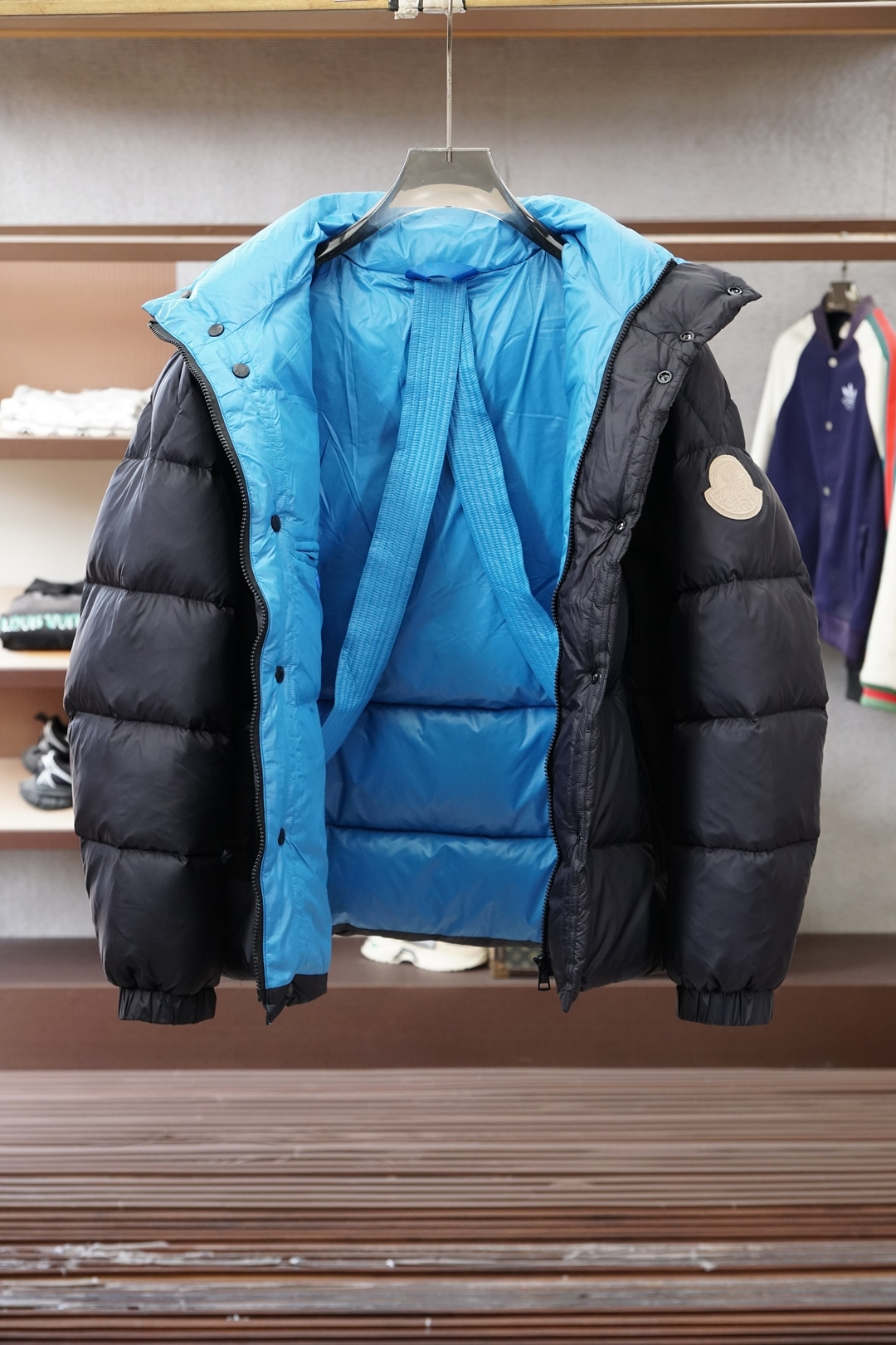 Moncler Couple Down Jacket White Duck Down Black Hooded S-m-l