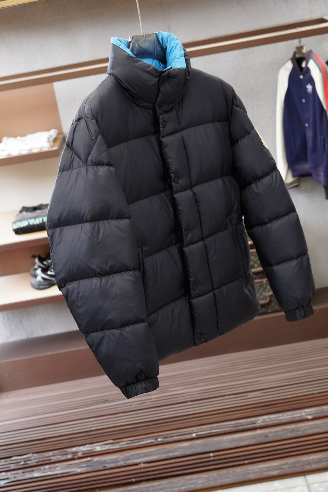 Moncler Couple Down Jacket White Duck Down Black Hooded S-m-l