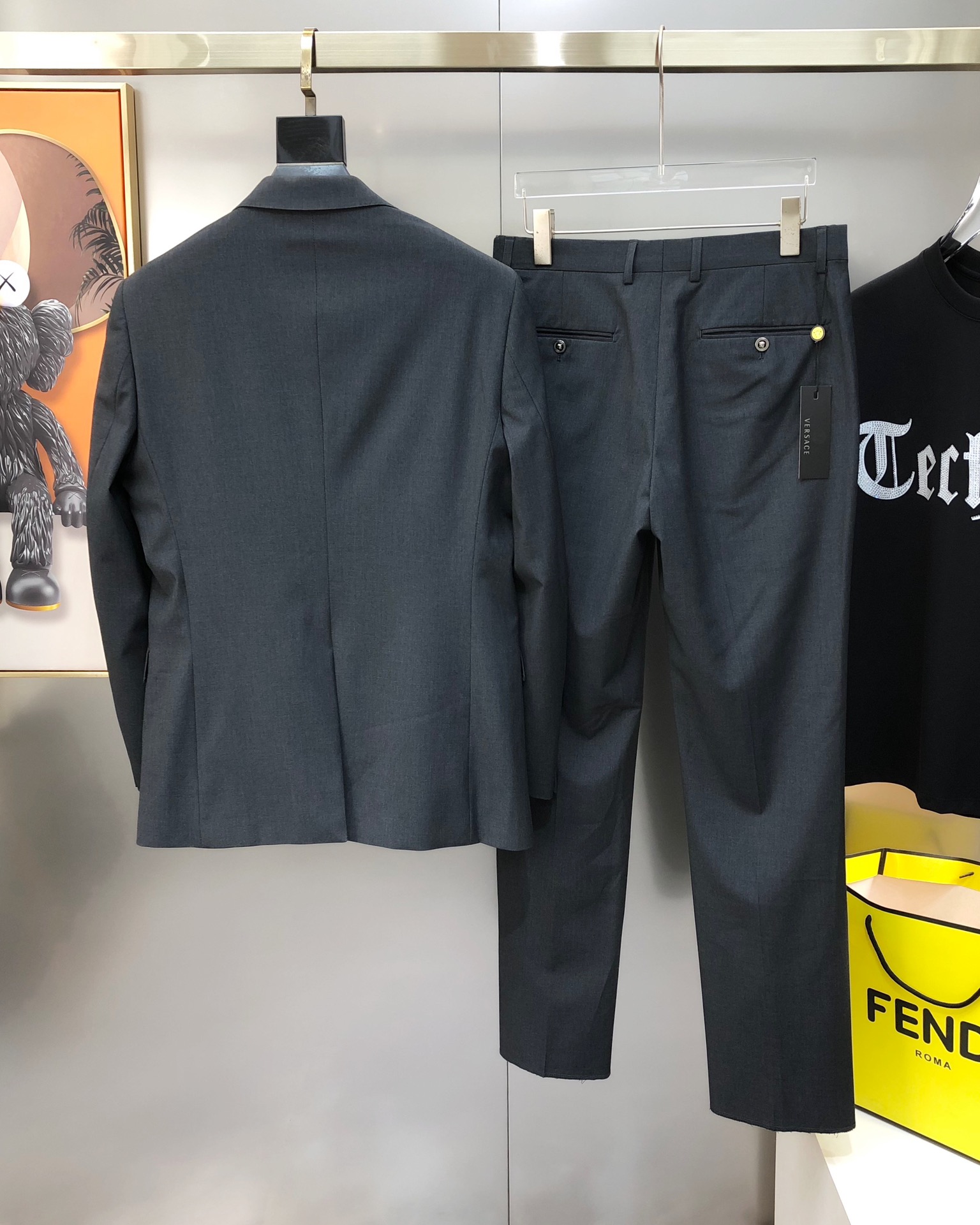 Versace Male Basic Clothing Polyester Gray S-xl