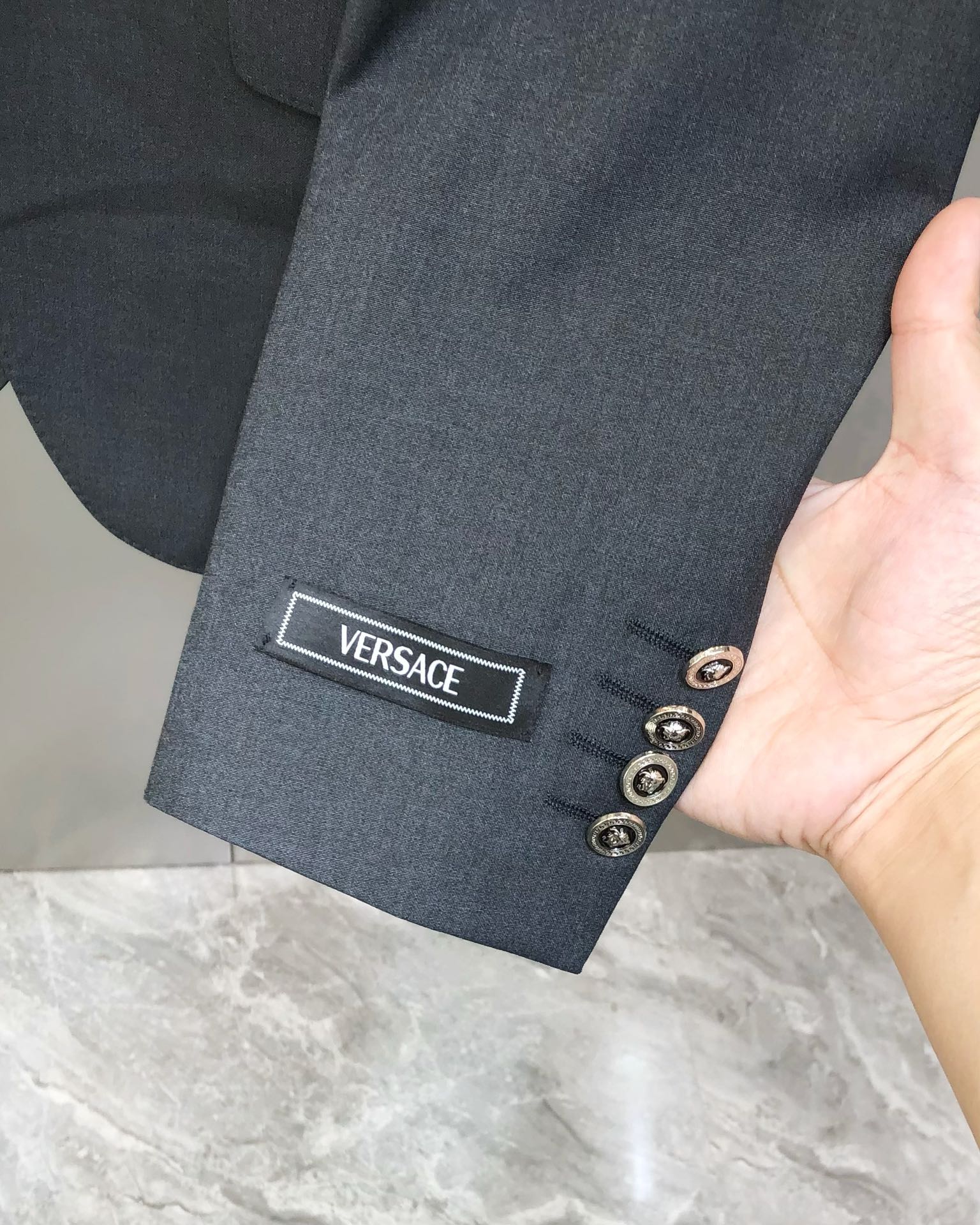 Versace Male Basic Clothing Polyester Gray S-xl