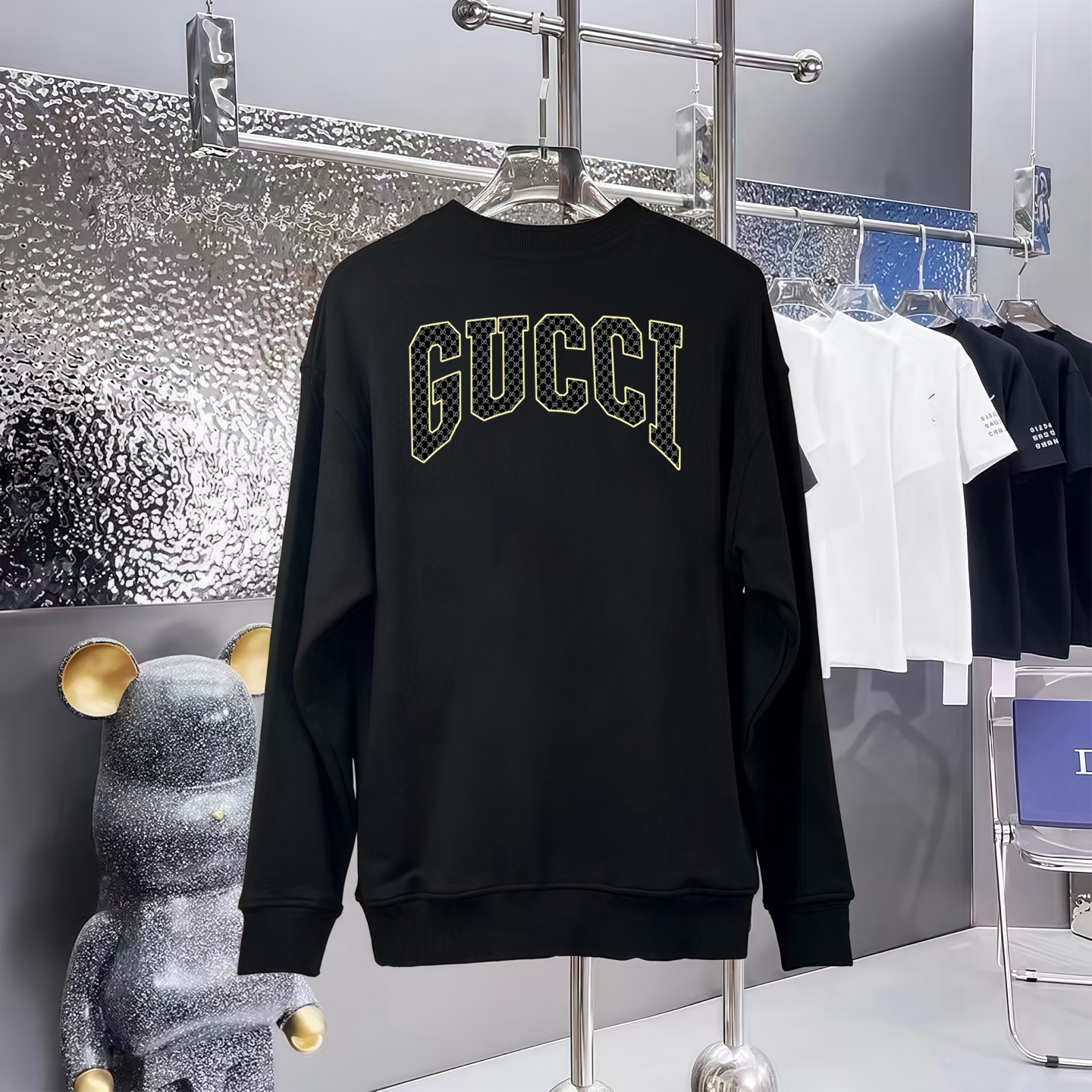 Gucci Couple Hoodie Cotton Black Printed Xs-l