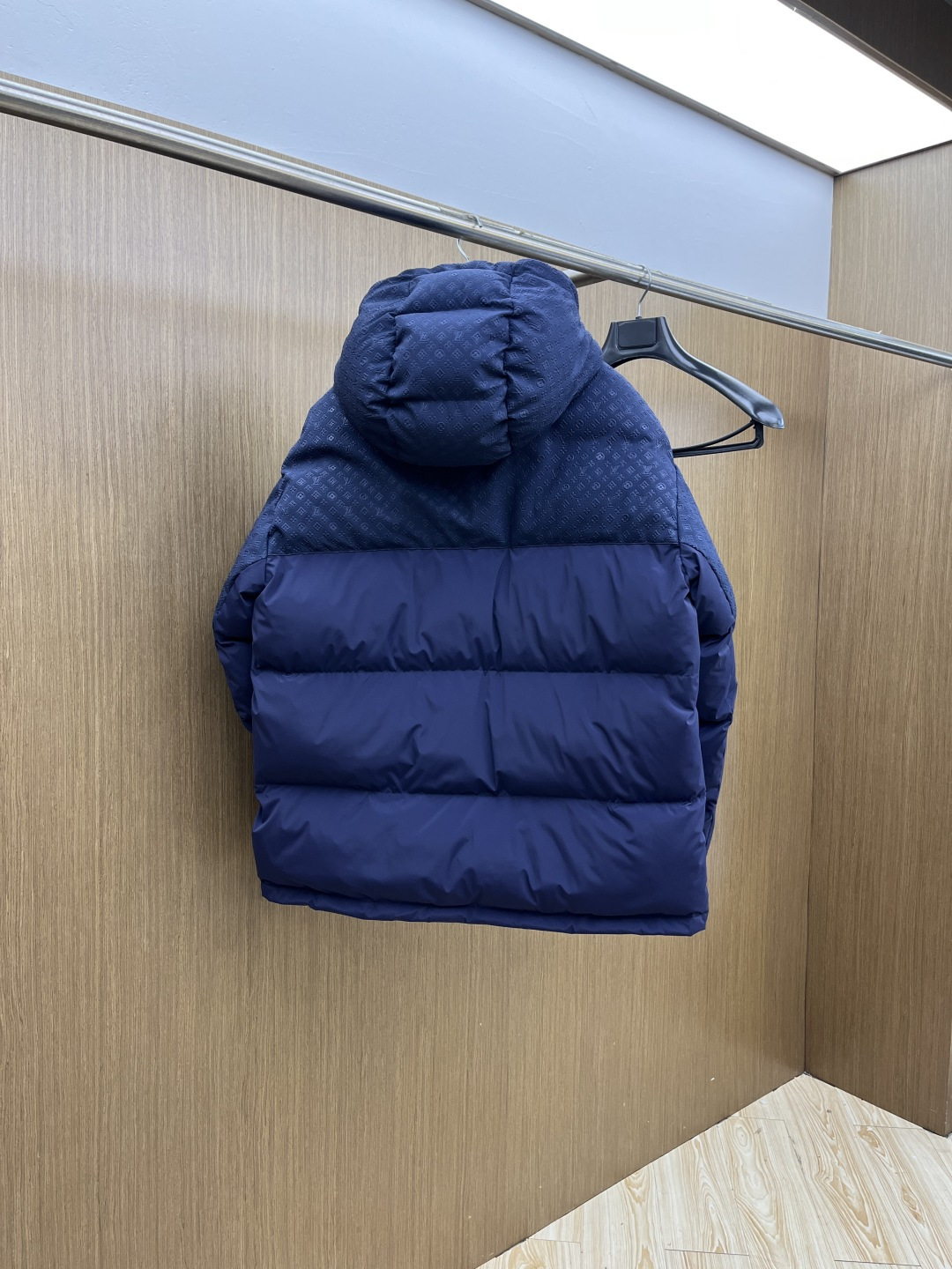 Louis Vuitton Down Jacket Goose Down Blue Hooded M-l