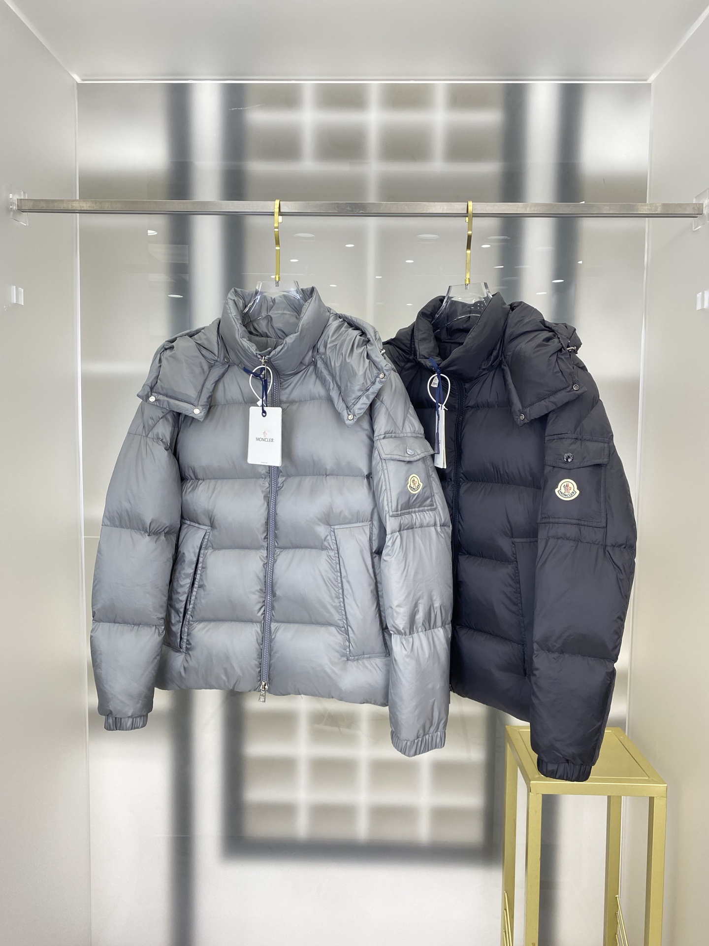 Moncler Couple Down Jacket Black Couple Style M-l-xl