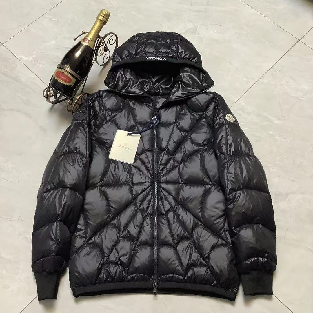 Moncler Male Down Jacket Black Hooded M-l
