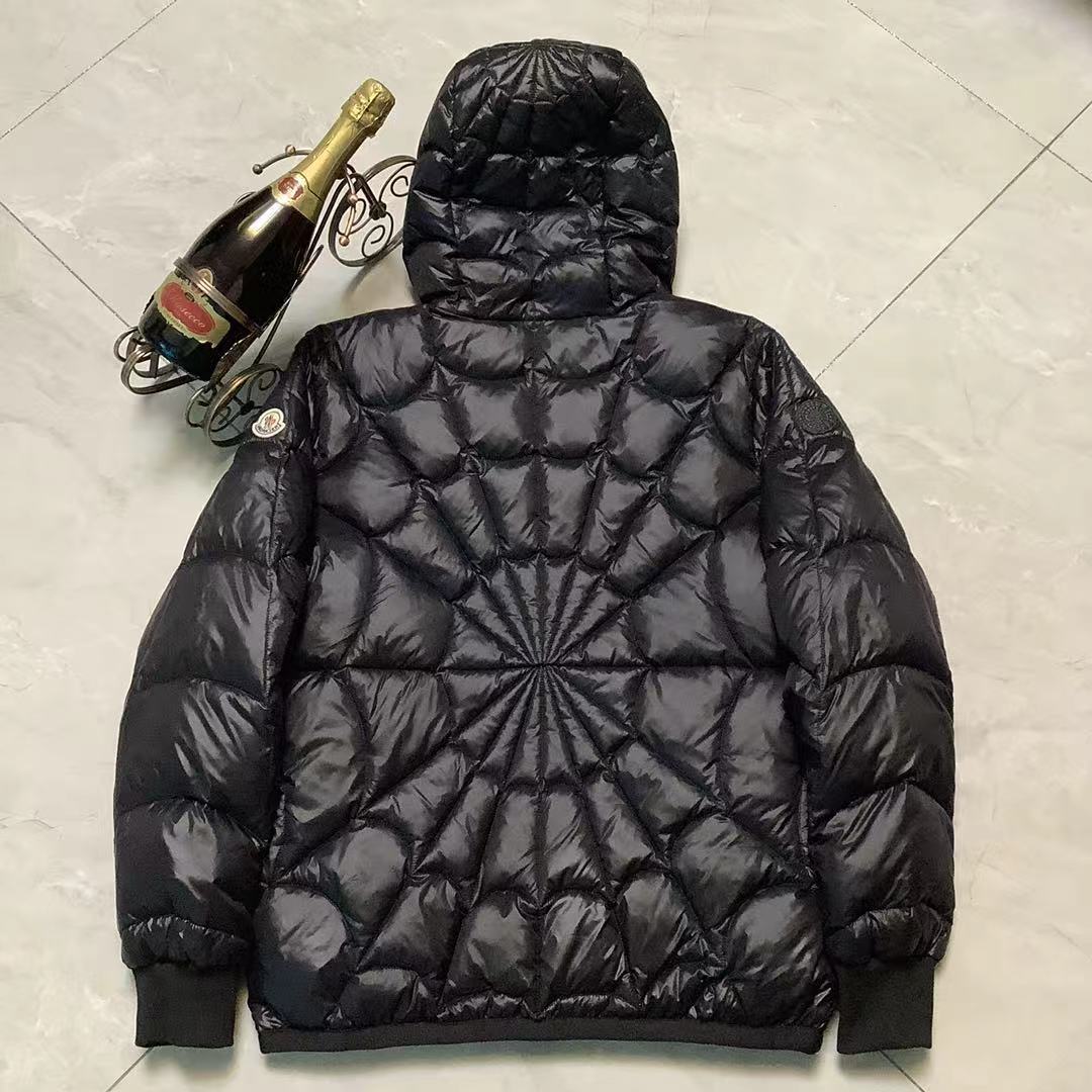 Moncler Male Down Jacket Black Hooded M-l