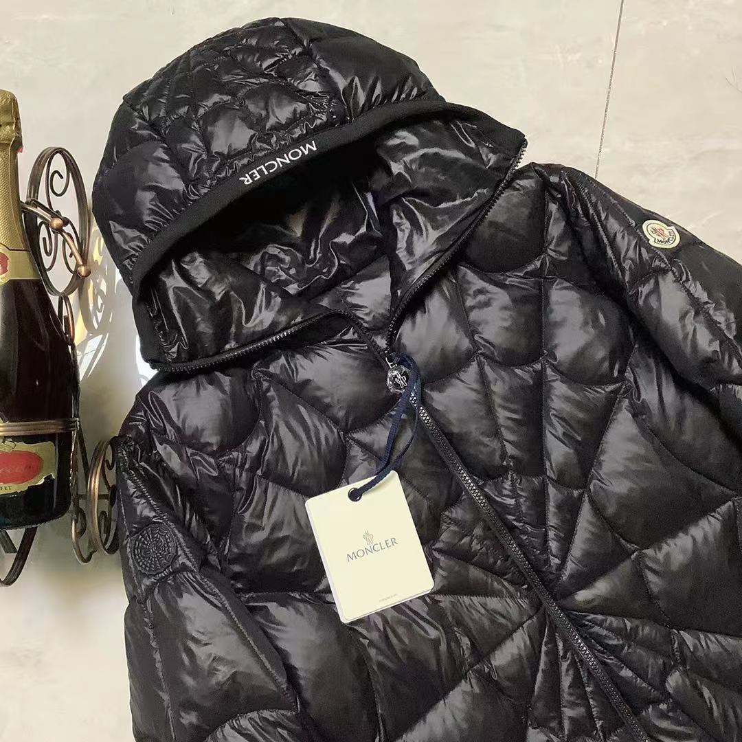 Moncler Male Down Jacket Black Hooded M-l