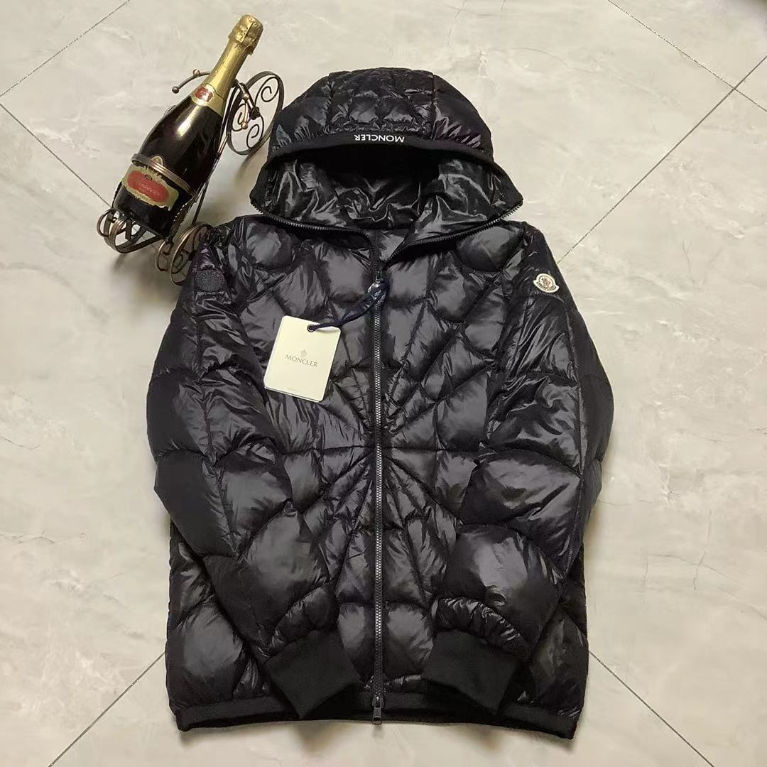 Moncler Male Down Jacket Black Hooded M-l