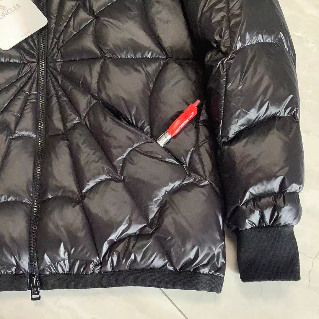 Moncler Male Down Jacket Black Hooded M-l
