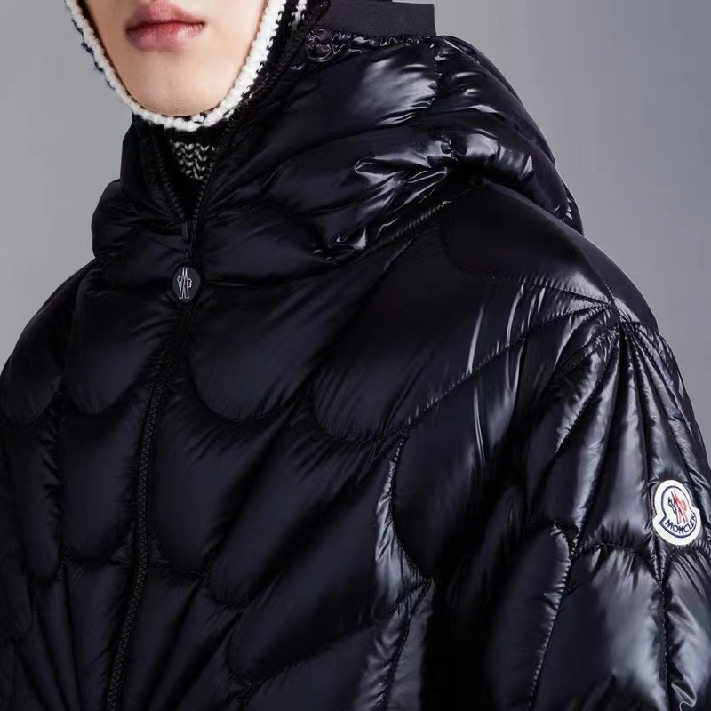 Moncler Male Down Jacket Black Hooded M-l