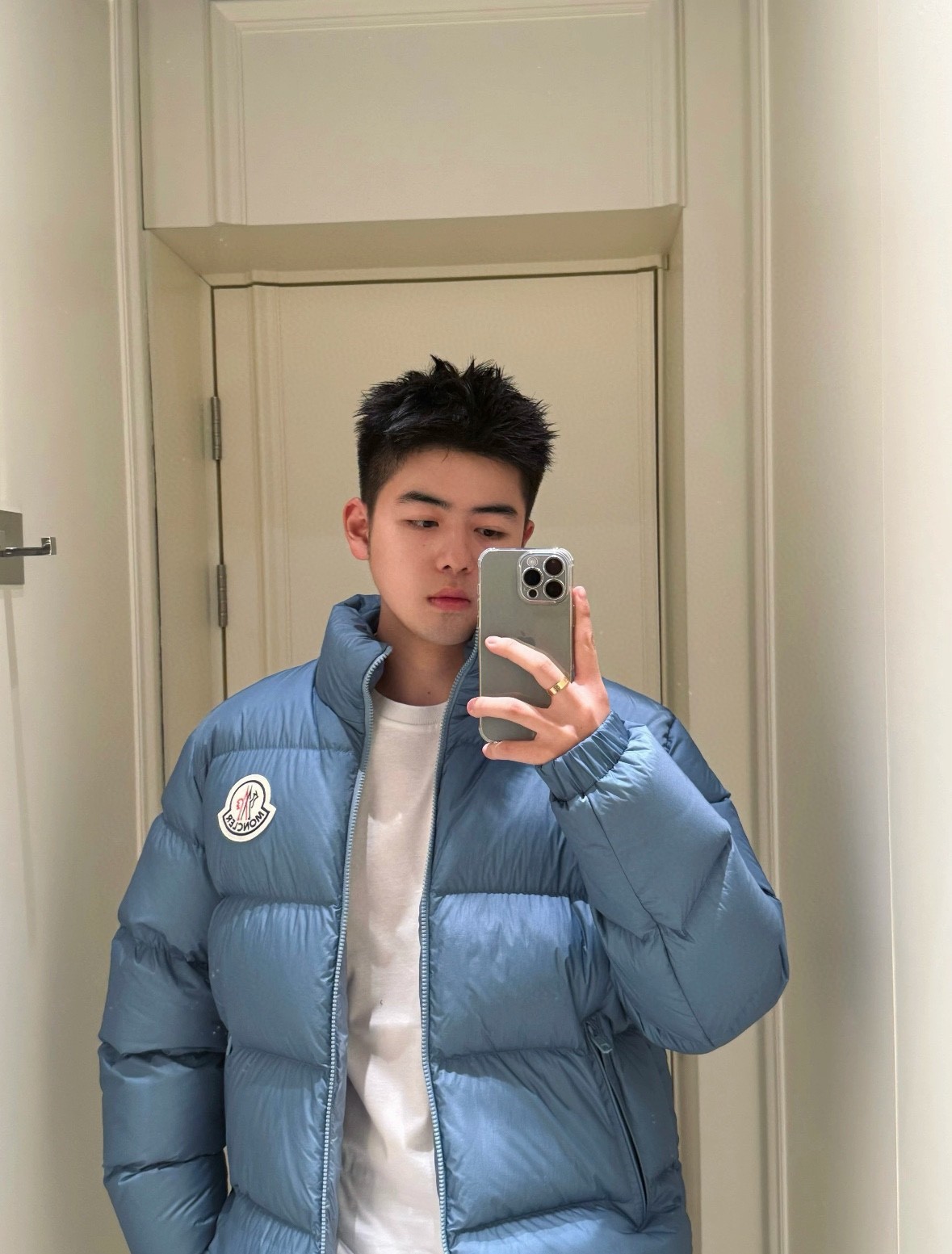 Moncler Down Jacket Blue M-l