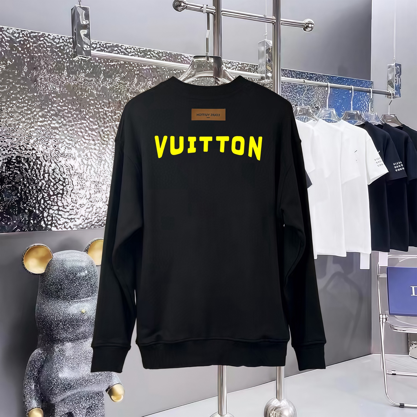 Louis Vuitton Couple Hoodie Cotton Black Printed Xs-s-l