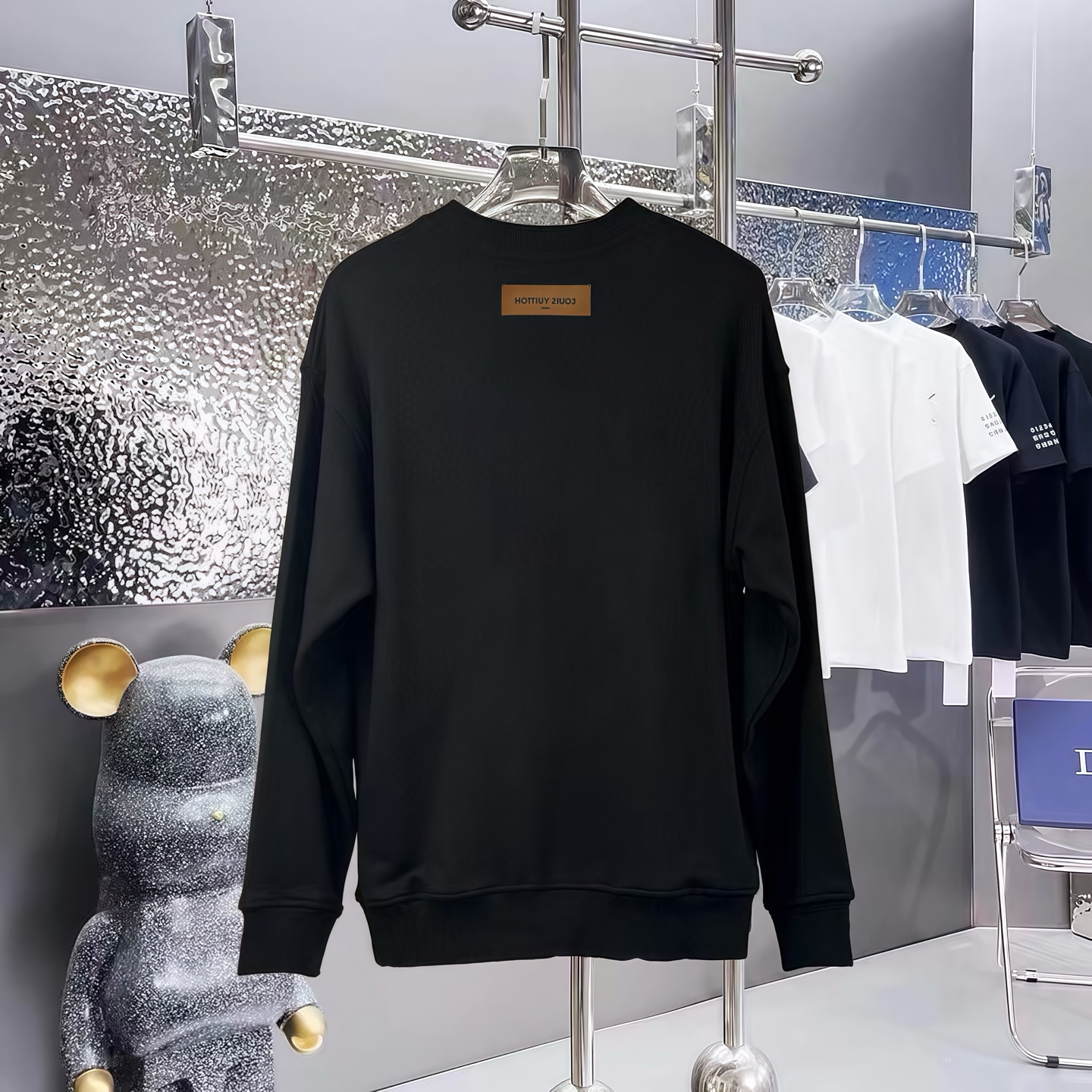 Louis Vuitton Couple Hoodie Cotton Black Printed Xs-s-l