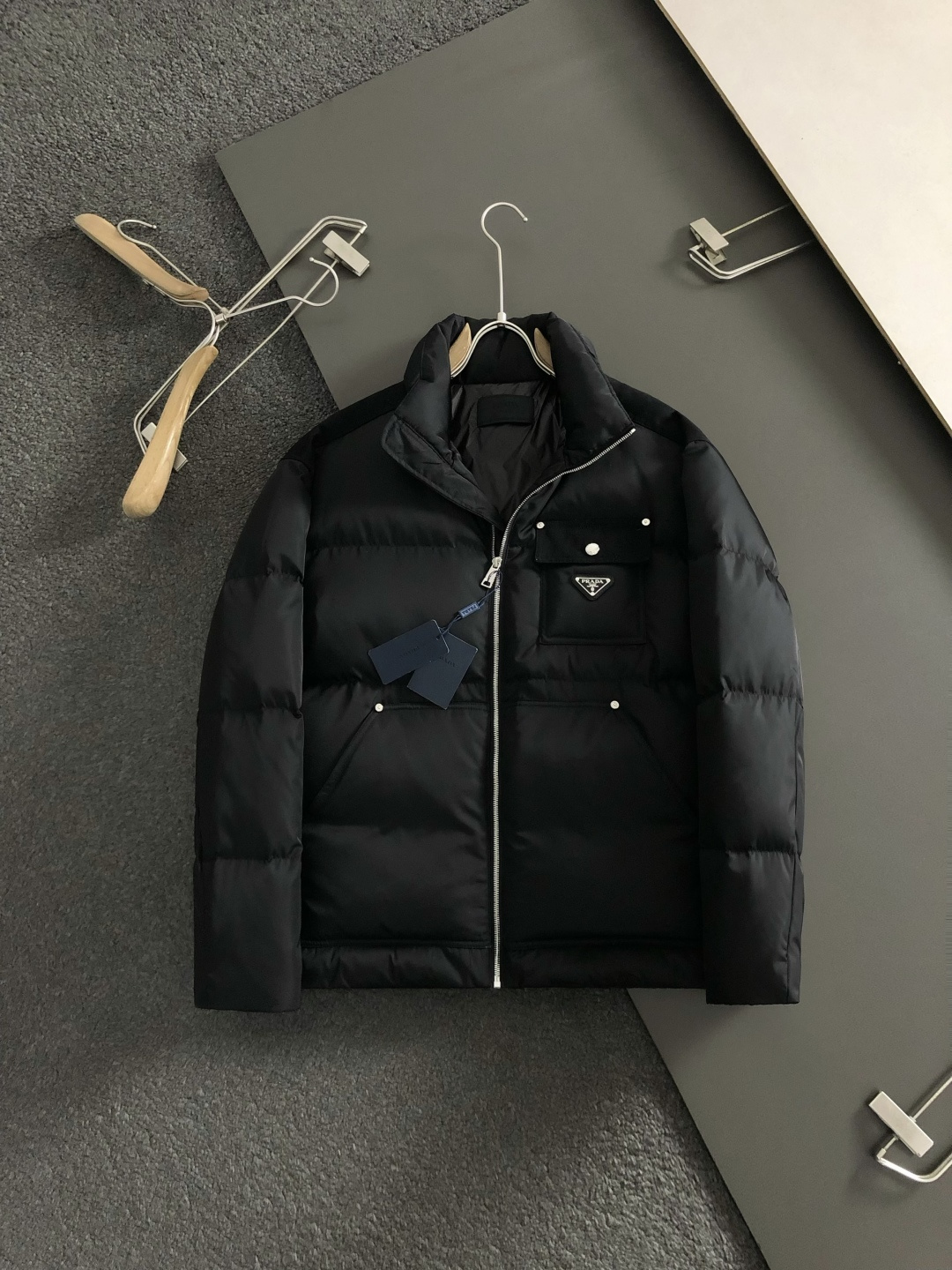 Prada Down Jacket White Duck Down Black L
