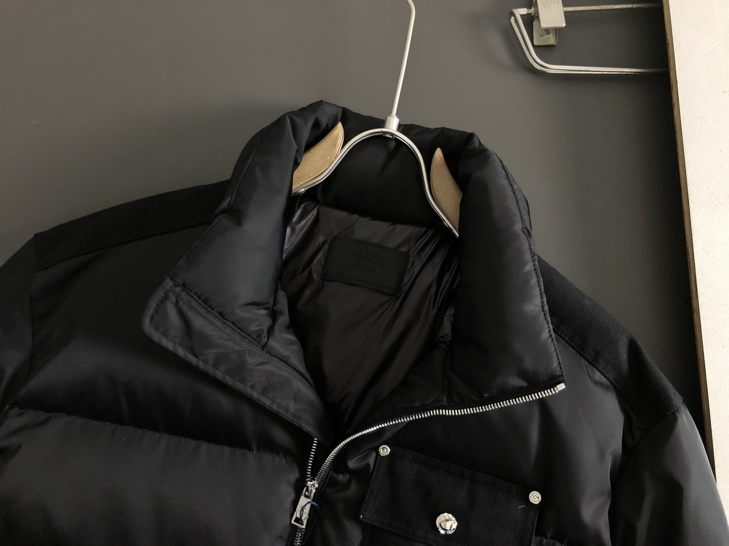 Prada Down Jacket White Duck Down Black L