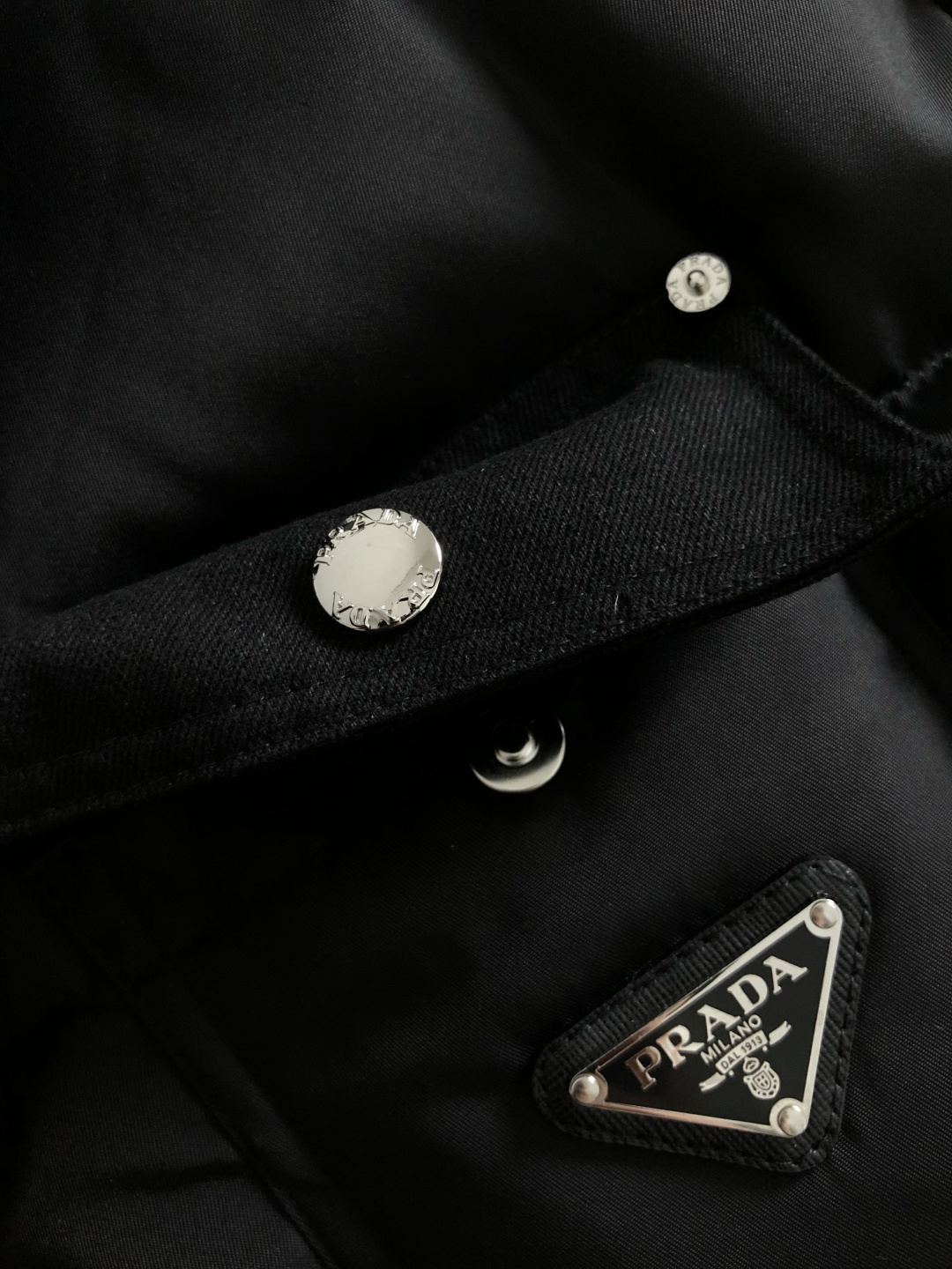 Prada Down Jacket White Duck Down Black L