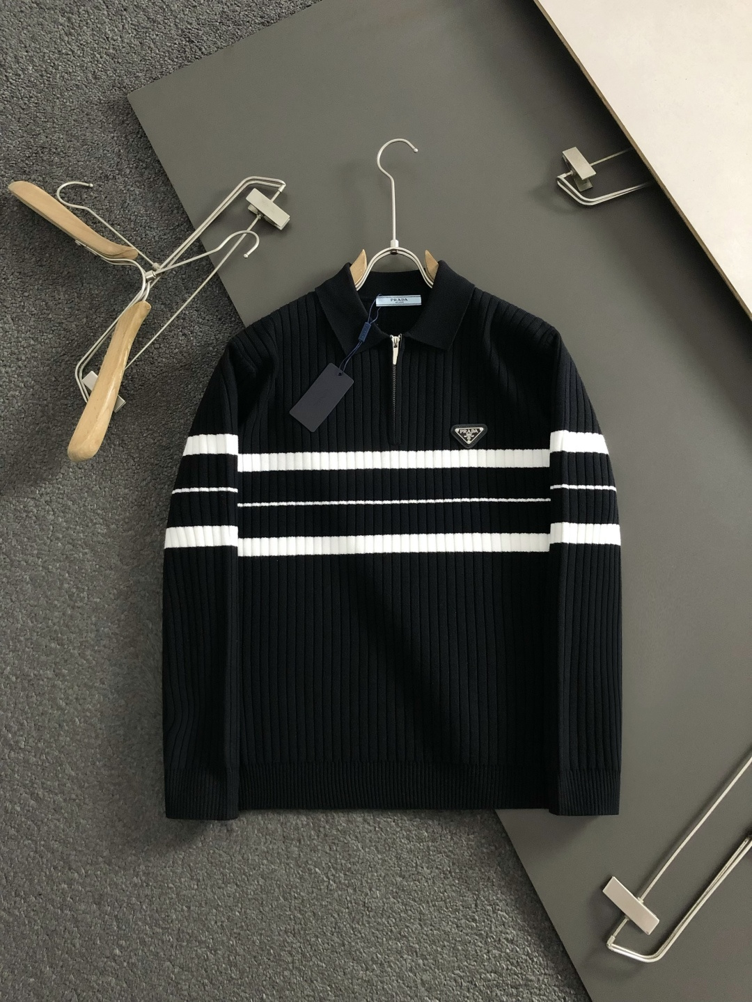 Prada Jeans Knitted Black Striped M-l-xxxl